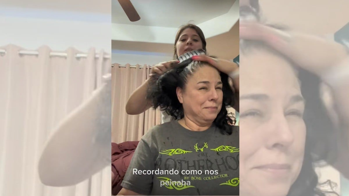 Hermanas peinan a su mamá con la misma técnica que ella utilizaba