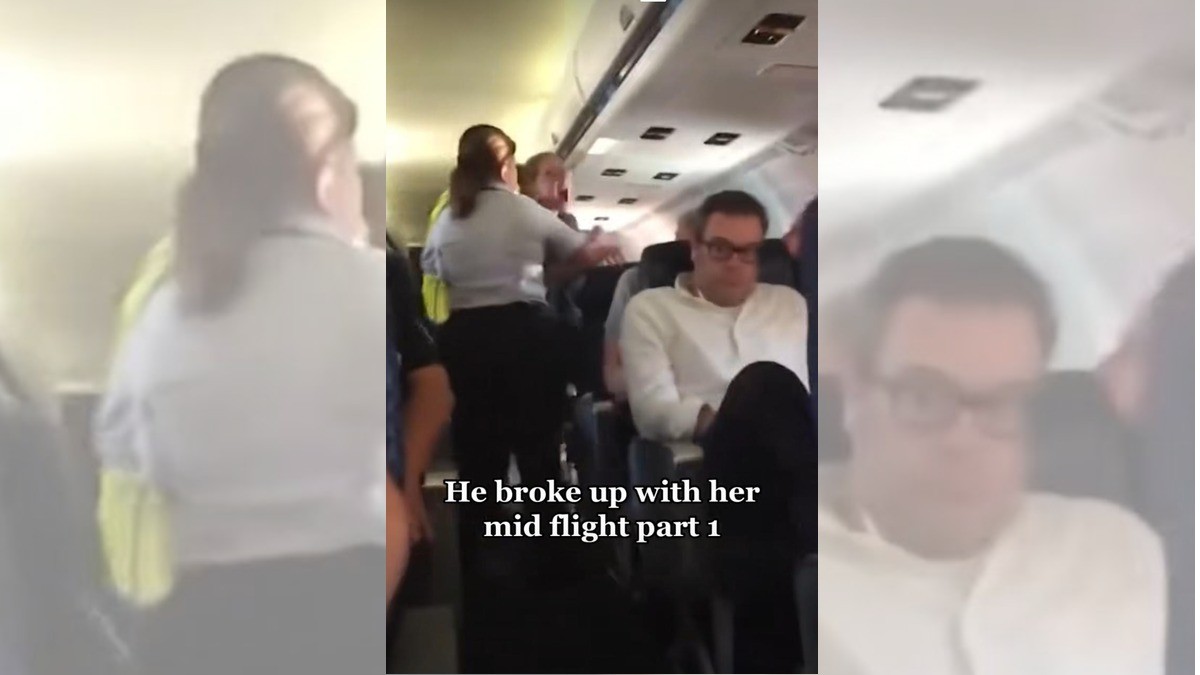 Pareja termina su relación a la mitad de un vuelo; ¡ella arma tremendo berrinche!