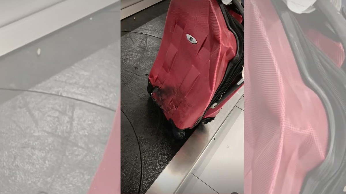 Aerolínea le entrega a pasajera su maleta, ¡toda destrozada!