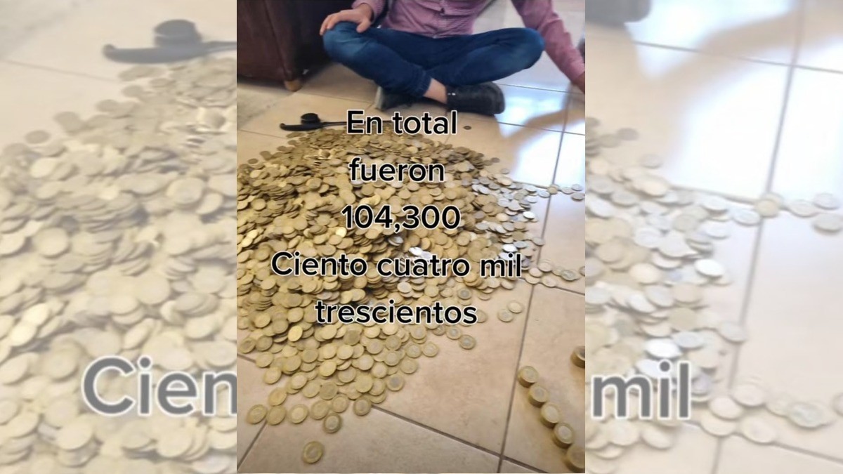 ¡Pareja llena bote con monedas de $10 durante tres años!