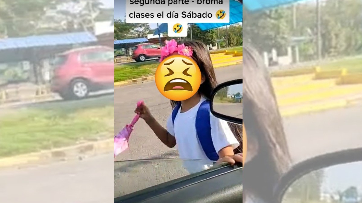 Papá le juega broma a su hija, ¡y la lleva a la escuela en sábado!