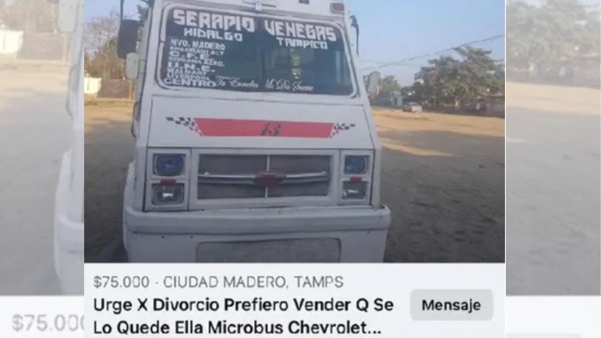 Por divorcio, hombre pone a la venta su microbús