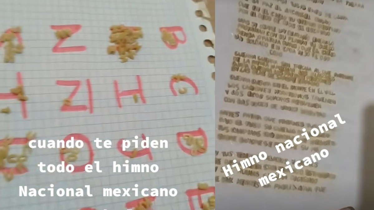 Maestro deja de tarea el Himno Nacional, ¡con sopa de letras!