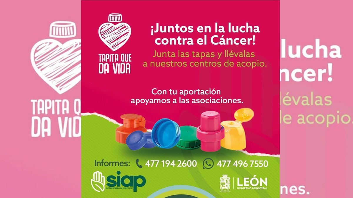 Inicia SIAP colecta de tapas de plástico para apoyo a niños con cáncer
