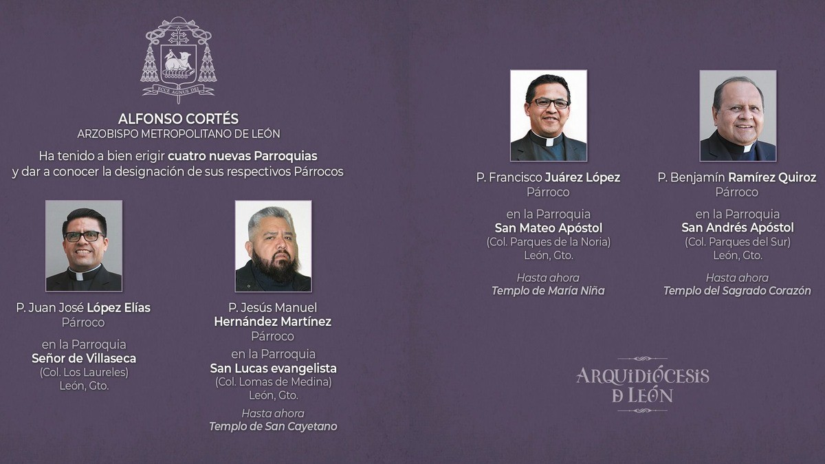 Tendrá Arquidiócesis de León cuatro nuevas parroquias en la ciudad