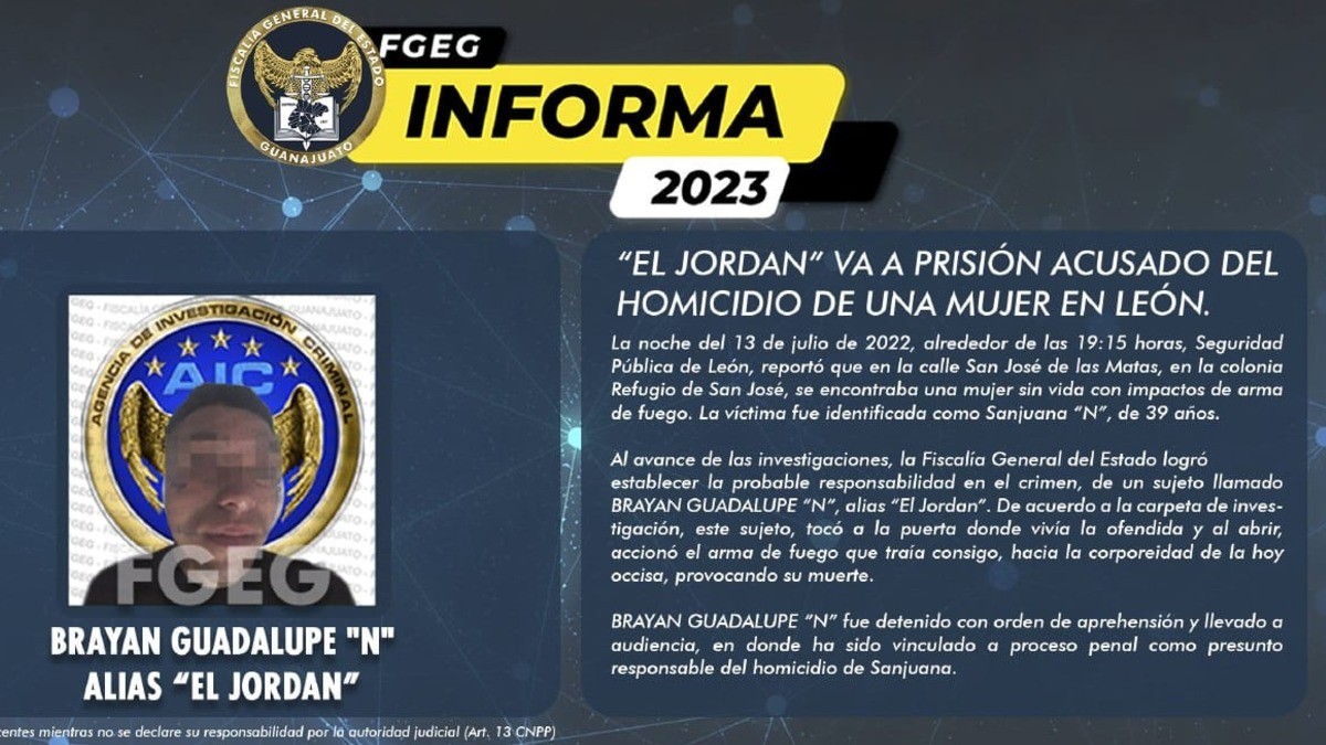 ‘El Jordan’ va a prisión acusado de feminicidio en León