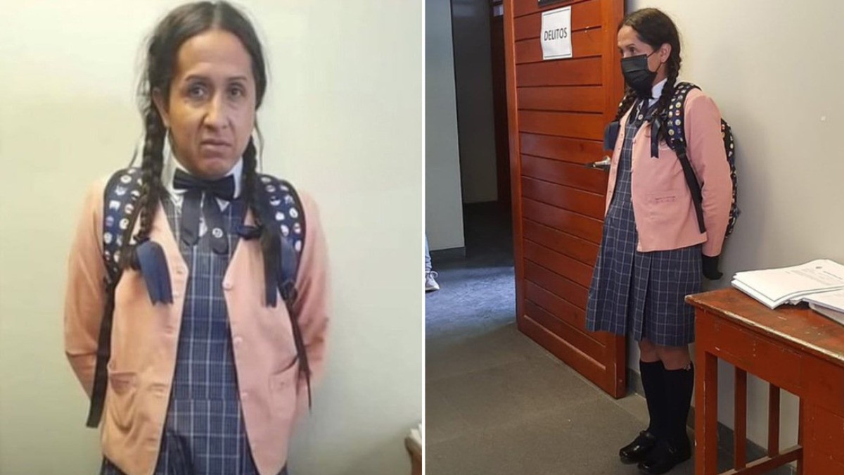 Lo agarraron vestido de uniforme en colegio de niñas, que para tomarse fotos