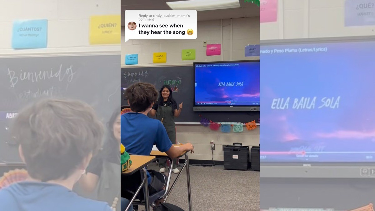Maestra estadounidense enseña español con la canción de Peso Pluma