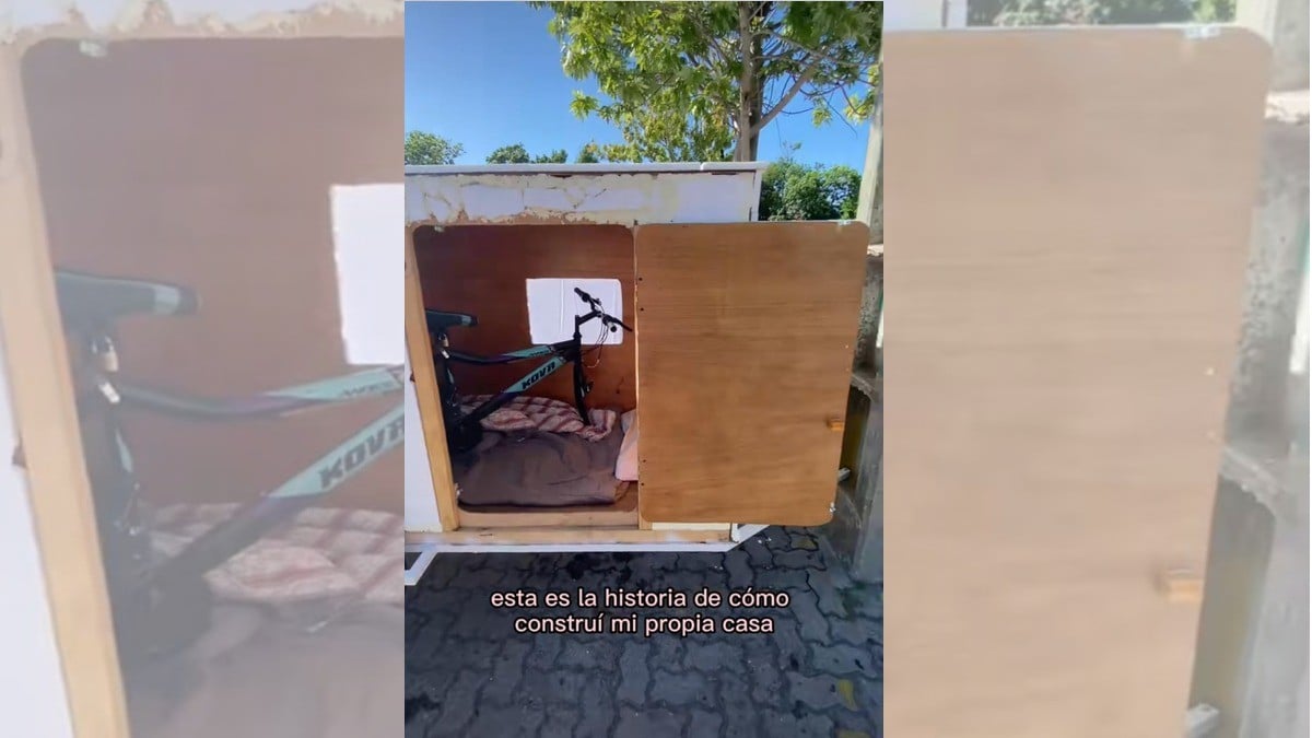 ¡Tiktokero construye su propia “bicicasa”!
