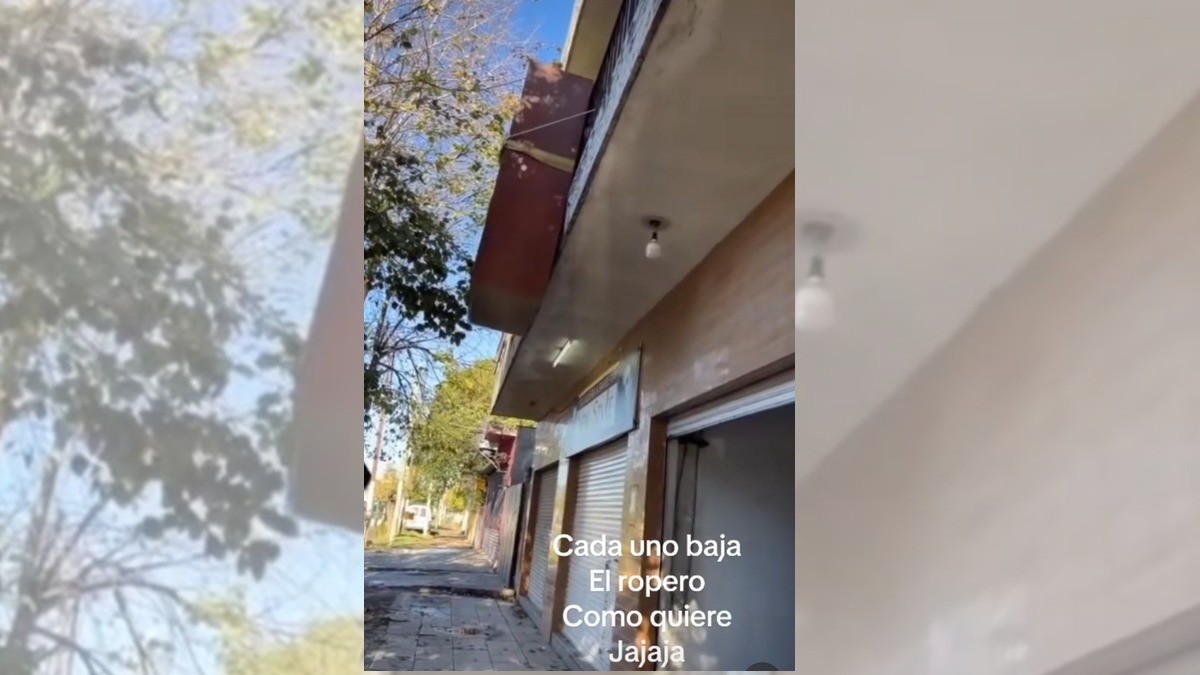 Familia fracasa al intentar bajar un ropero por el balcón
