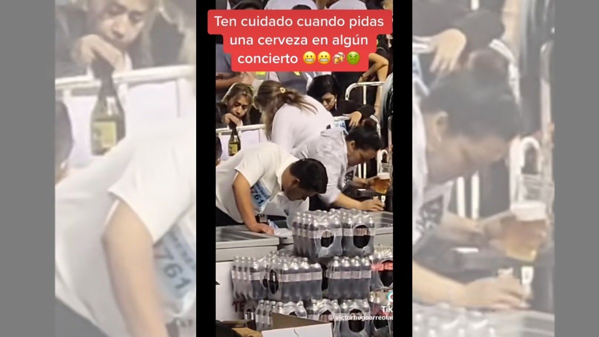 Vendedora es evidenciada por rellenar los vasos de cerveza, ¡con sobras!