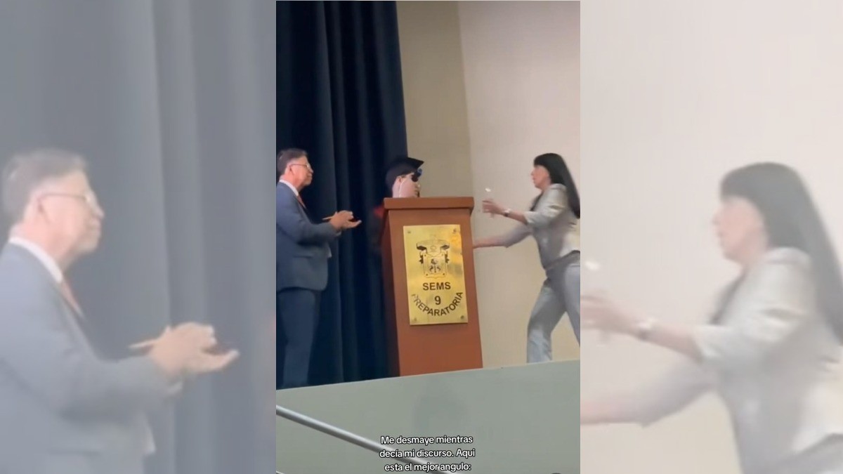 Graduado se desmaya durante su discurso