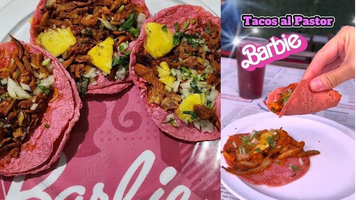 Negocio se une a la moda de Barbie y crean los tacos rosas