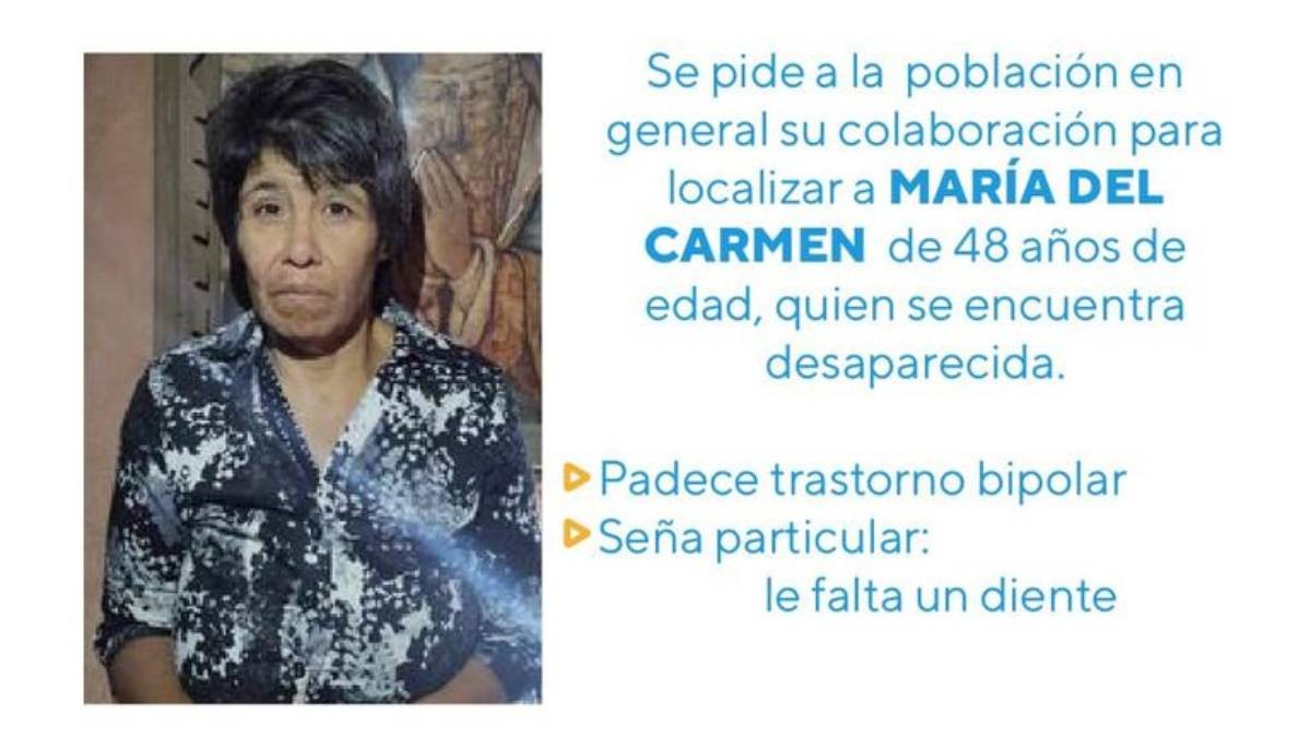 ¿La has visto? Piden ayuda para localizar a María del Carmen