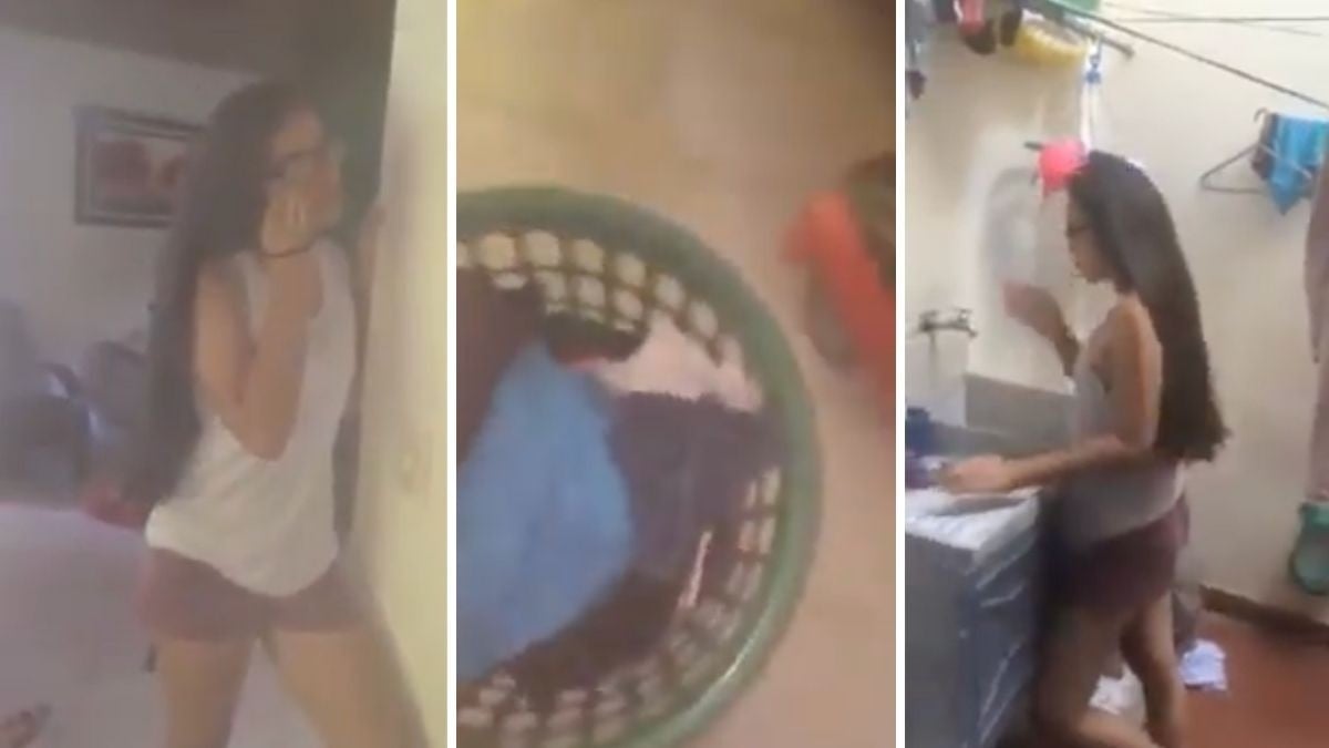 Papá pone a su hija a lavar a mano por reprobar el año dos veces