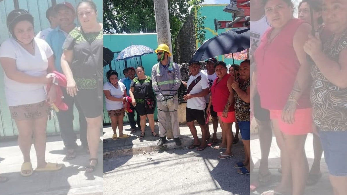 Suspende CFE a empleado por dejarse amarrar a un poste durante protesta