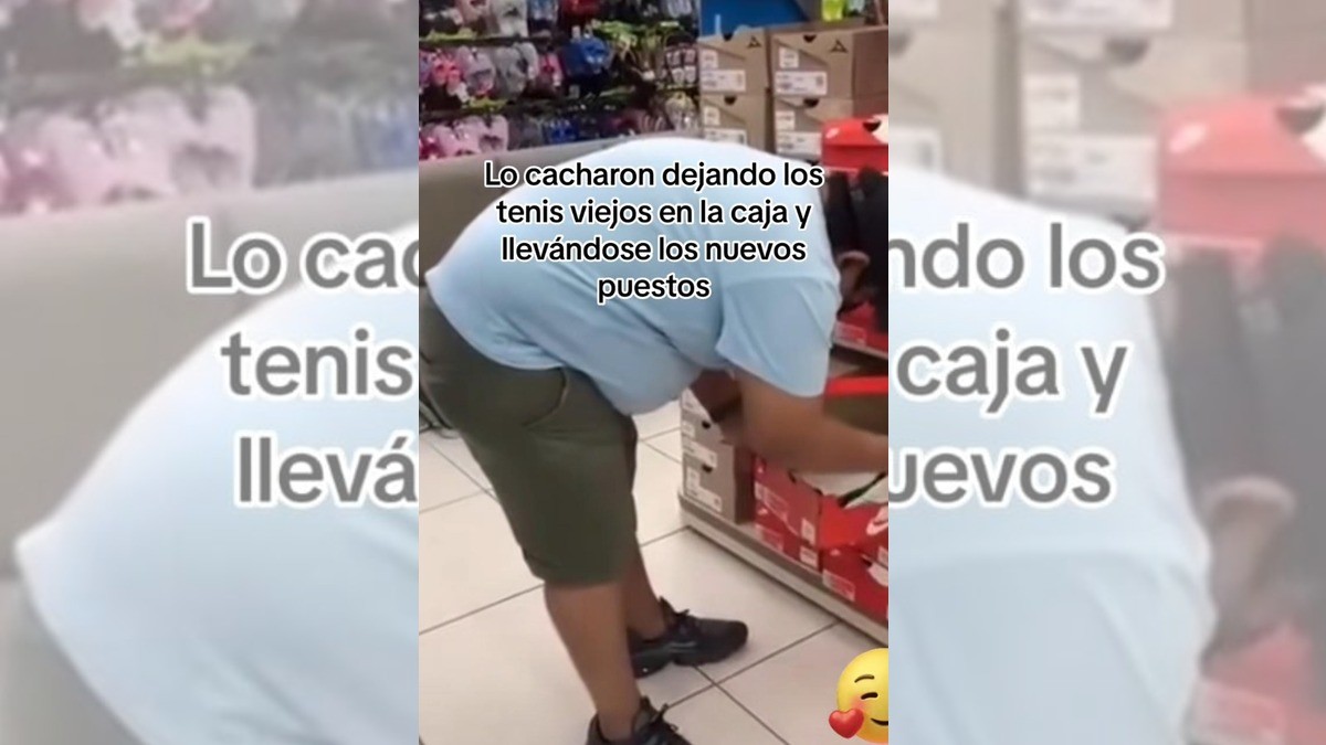 Cliente deja sus tenis viejos en Coppel y se lleva unos nuevos