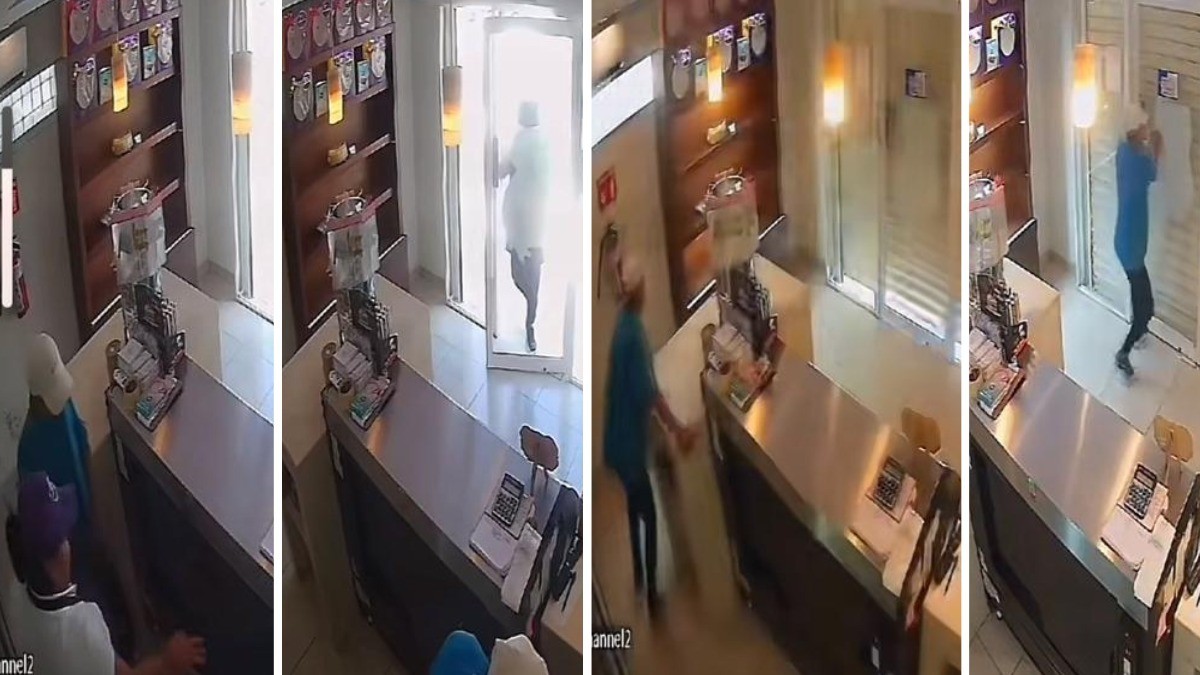 VIDEO ¡Empleada del año! Mujer encerró a un ladrón mientras asaltaba el local