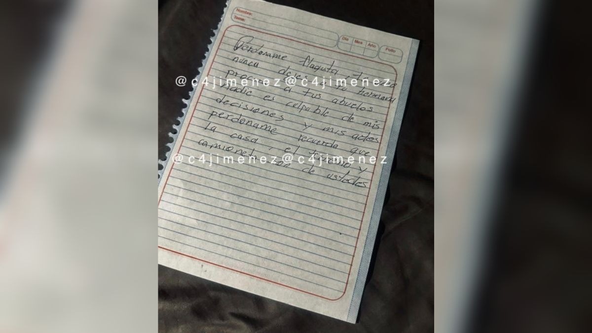Perdóname flaquita, te amo: filtran carta que dejó hombre que mató a su esposa y suegra