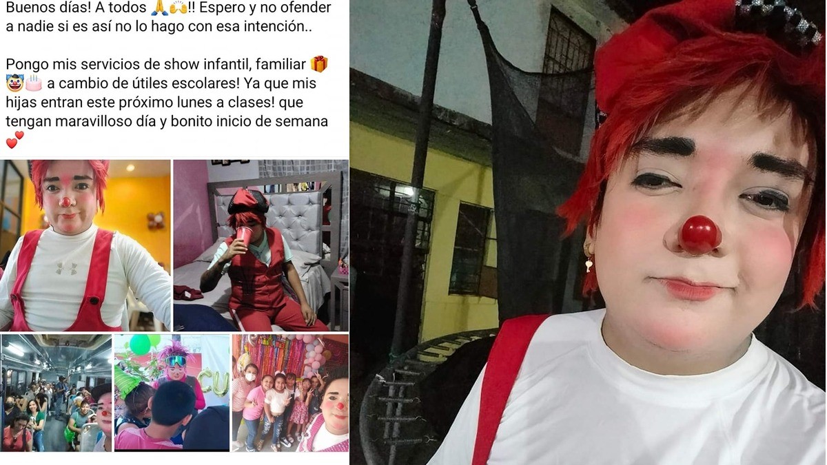 ¡Payasito cambia show por útiles escolares para sus hijas!