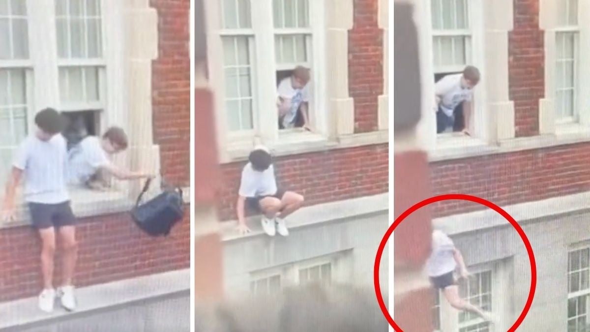 VIDEO Así alumnos saltaron por las ventanas tras entrar hombre armado a una escuela