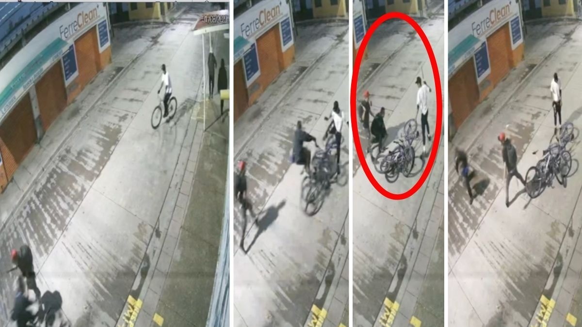 VIDEO Graban emboscada a ciclista; rateros lo amenazan con un fierro para robarle su bici en León l