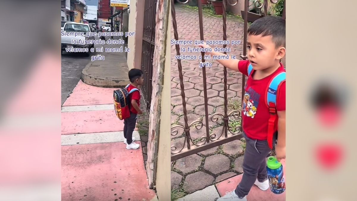 VIDEO “¡Abuelitaaa!”, niño grita a su abuelita cada que pasa por la funeraria donde la velaron