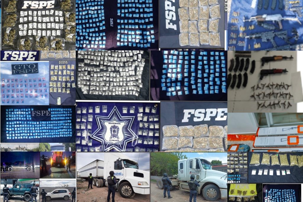 Aseguran 9 mil dosis de droga y 19 armas en agosto en territorio estatal