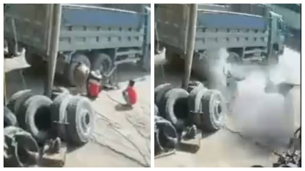 Intentaban cambiar llanta de camión cuando les explotó en la cara y los mató