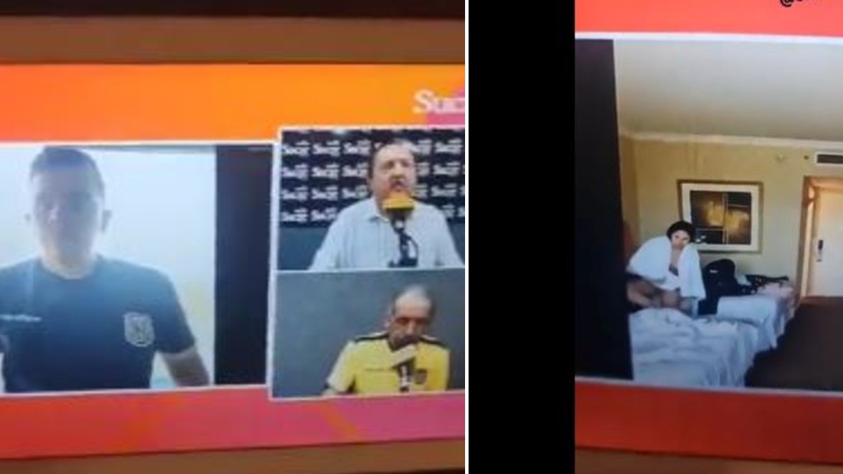 Comentarista hace transmisión en vivo y por error enfoca a su amante en el hotel VIDEO