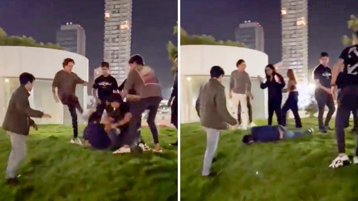 VIDEO: Estudiantes universitarios dan brutal golpiza a joven; le causan fractura en el rostro