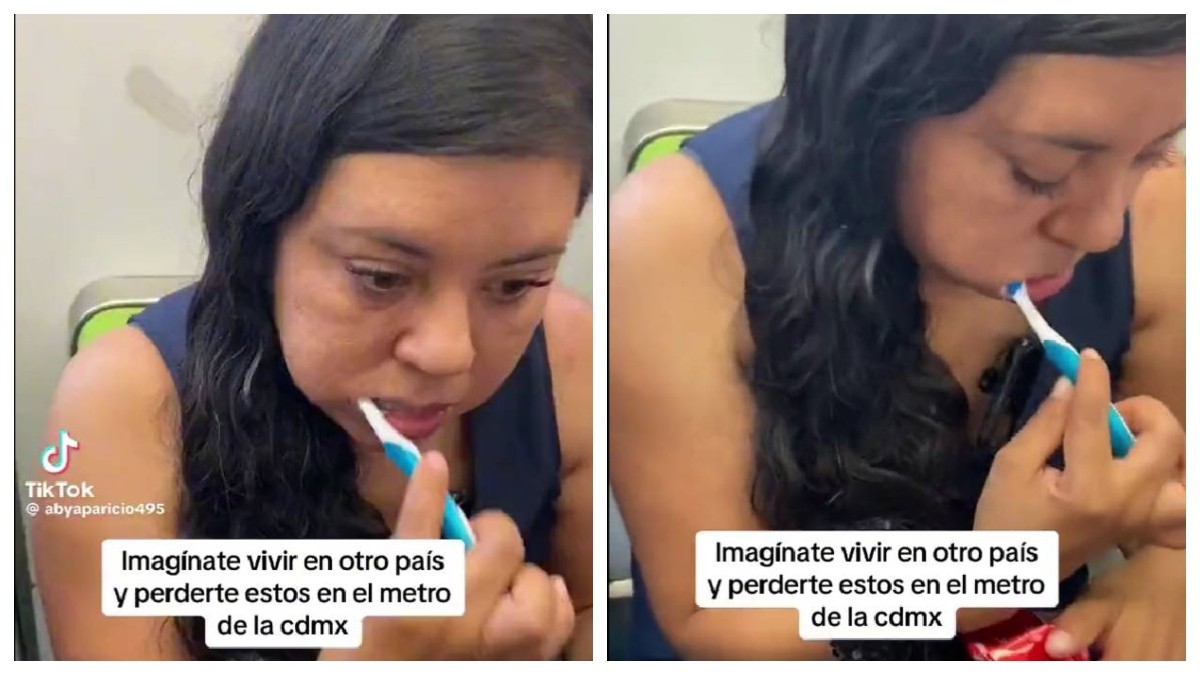 VIDEO Captan a mujer lavándose los dientes ¡en el transporte público!