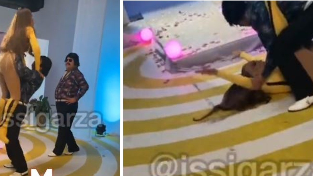 VIDEO Lyn May sufre aparatosa caída; ¡casi pierde la peluca!