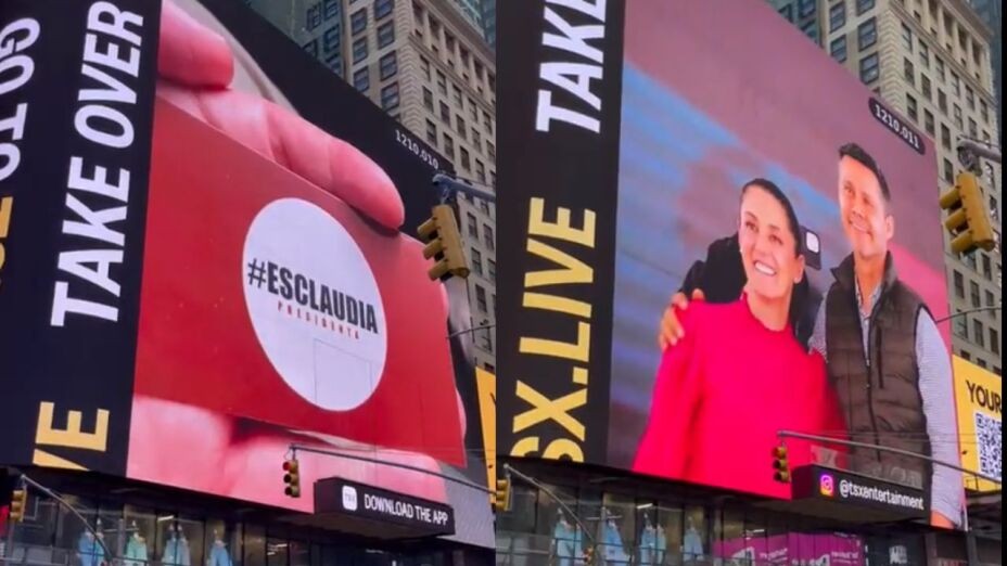 Claudia Sheinbaum llega hasta el Times Square, se hace viral