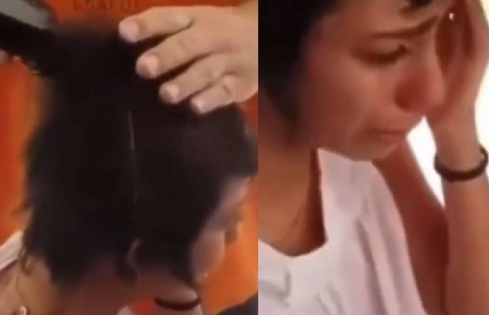 VIDEO Se burla de niña rapada por tener cáncer y su padre la castiga y la rapa