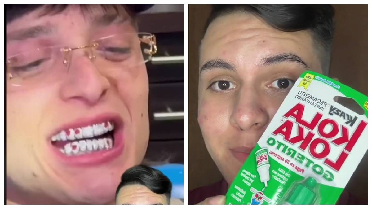 VIDEO Joven se pone “diamantes“ en los dientes con Kola Loka para parecerse a Peso Pluma
