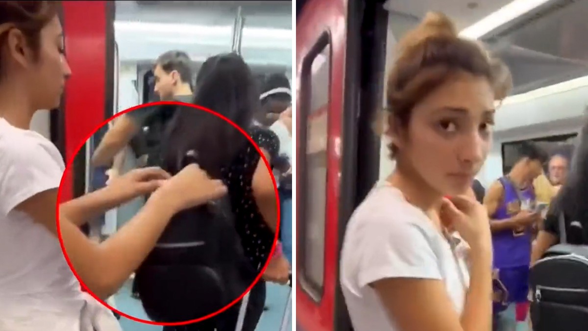 VIDEO: Graban a mujer a punto de robar a pasajera en el transporte público y se ofende