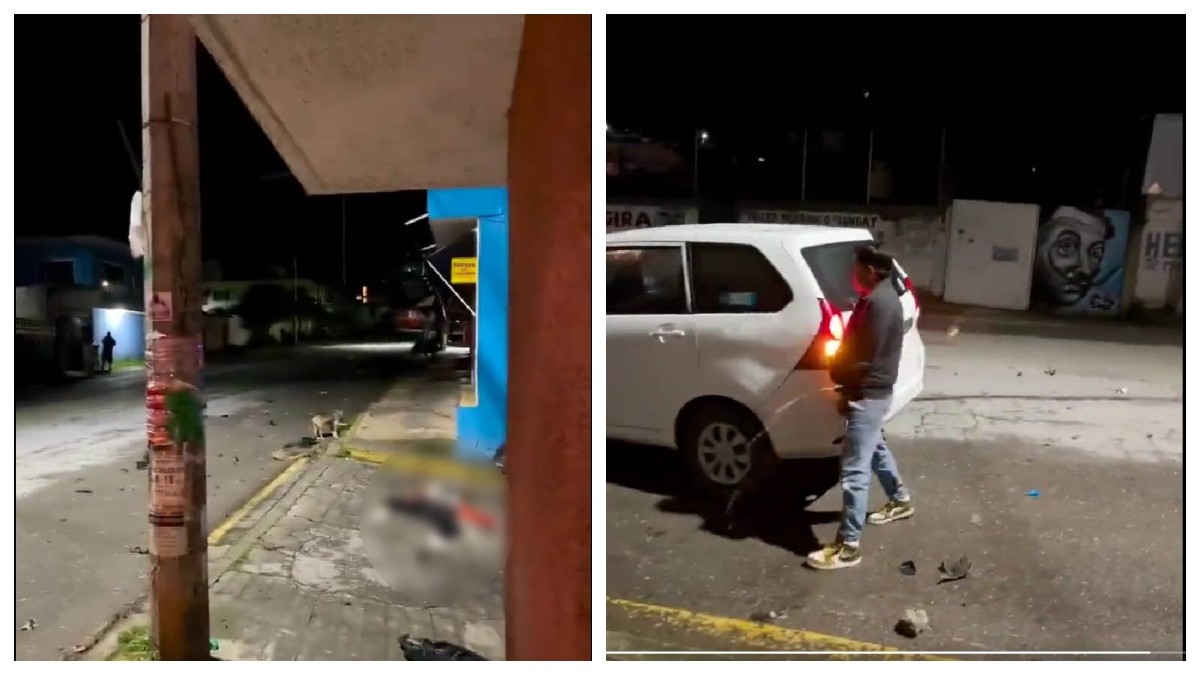 VIDEO captan cuando conductor ebrio mata a motociclista y huye, pero antes orina