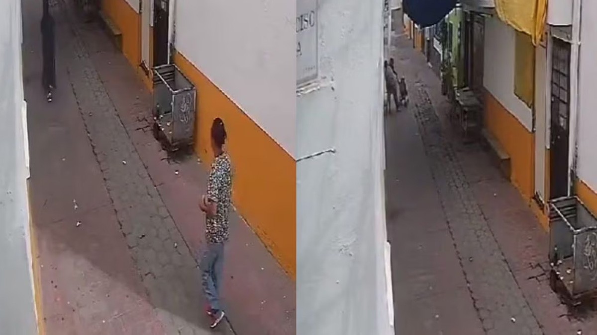 VIDEO: ¡Sin compasión! Hombre derriba a mujer que iba con su bebé para asaltarla