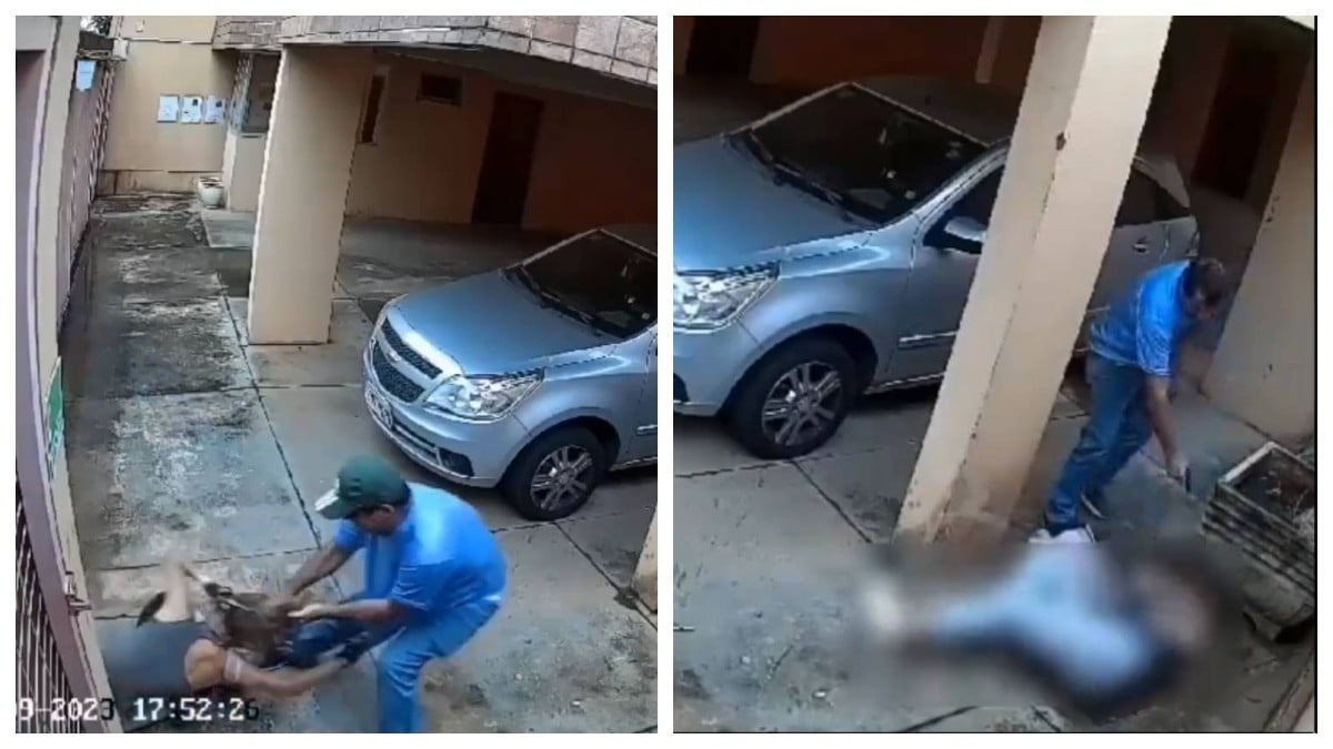 VIDEO Captan a hombre disparándole en la cabeza a exesposa por pedirle el divorcio