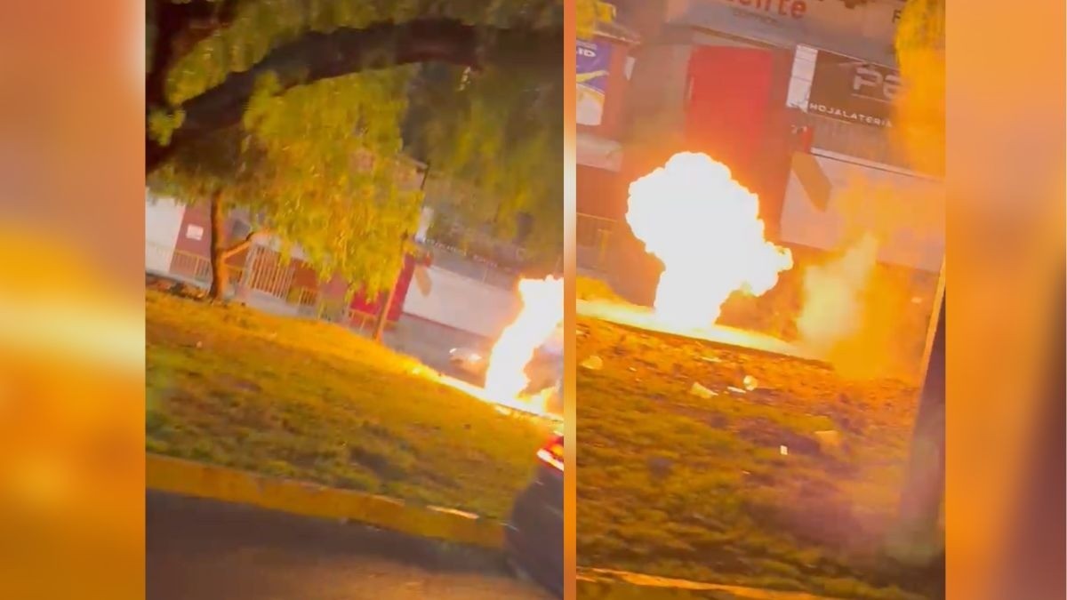 VIDEO ¡Alcantarillas de León escupen fuego! Incendio daña coladera y drenaje pluvial