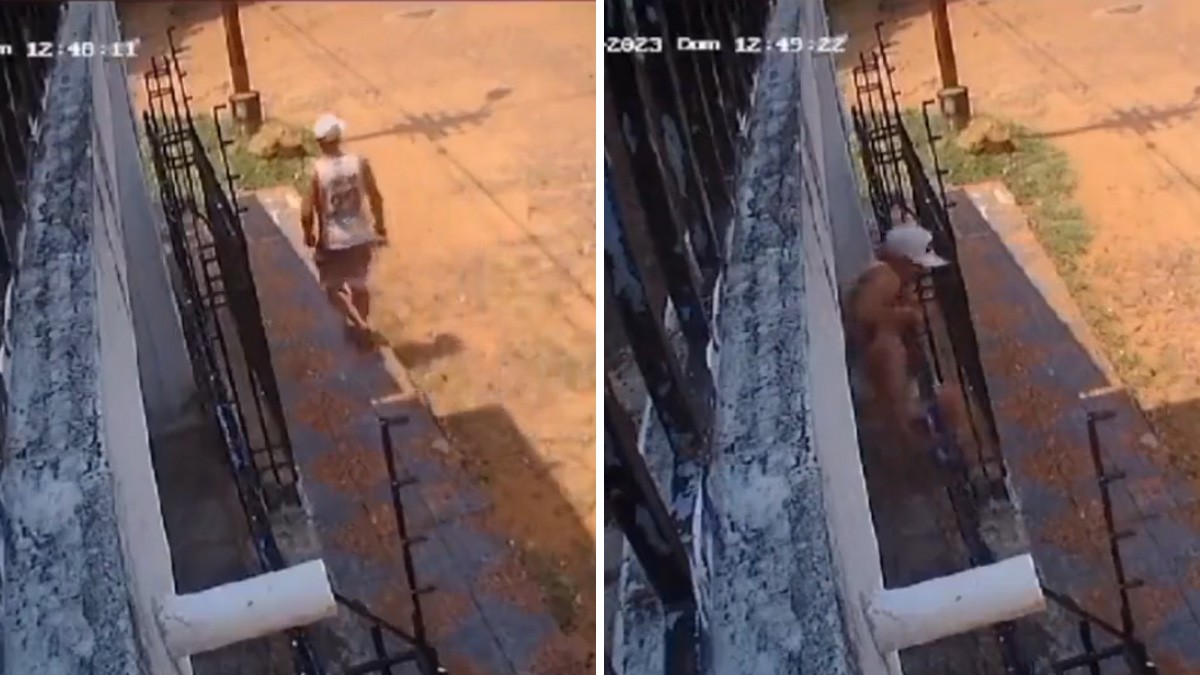VIDEO: Ladrón entra a robar una casa, pero recibe descarga al tocar una reja eléctrica