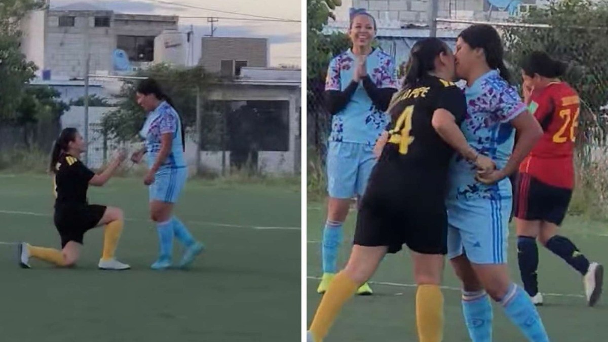 En pleno partido jugadora pide matrimonio a su novia y cierra momento con apenado beso