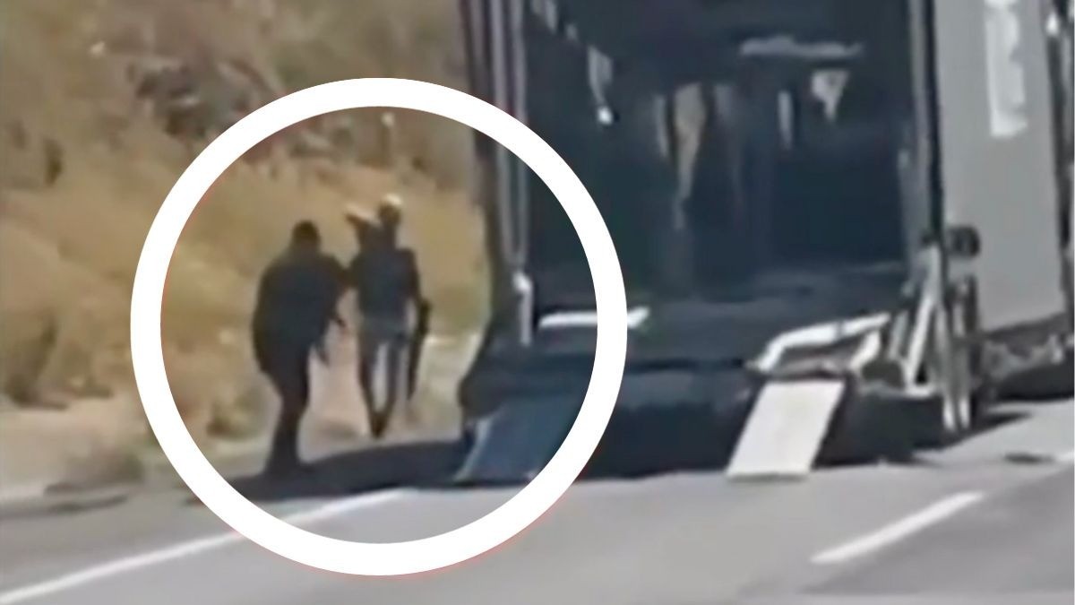 VIDEO Captan otro asalto en la autopista Lagos-León; se llevan 3 camionetas de una nodriza