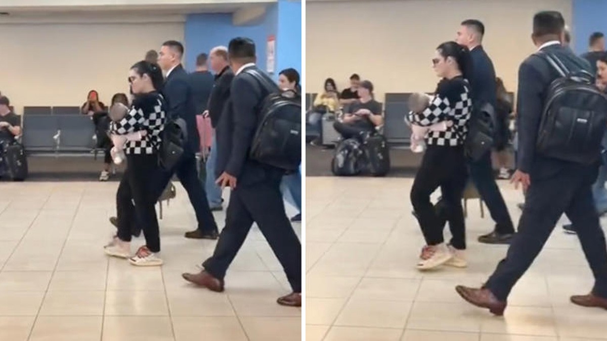 VIDEO: Maite Perroni llegó a Colombia con muchos escoltas y tómala ¡nadie la peló!