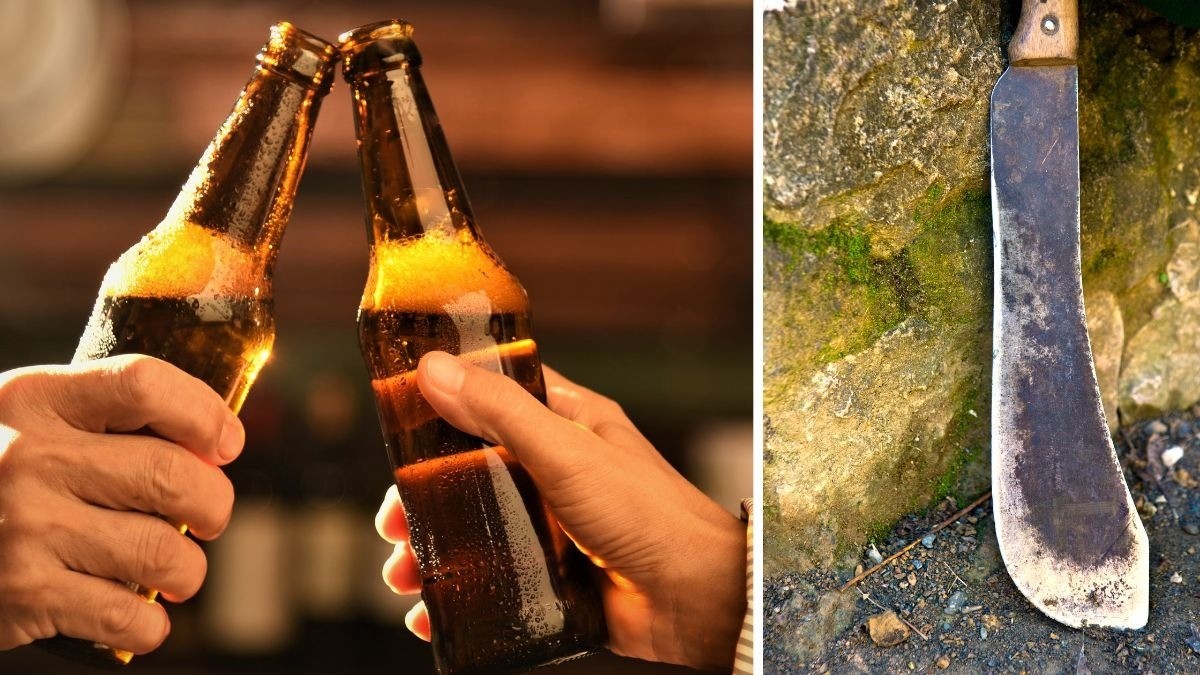 Bebían tranquilos, pero cuando le tomó a la cerveza de su amigo este lo agarró a machetazos