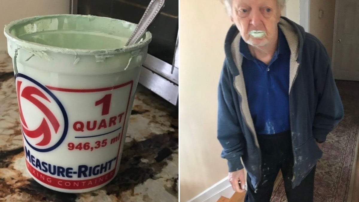 Muere abuelito que tomó pintura al creer que era yogur
