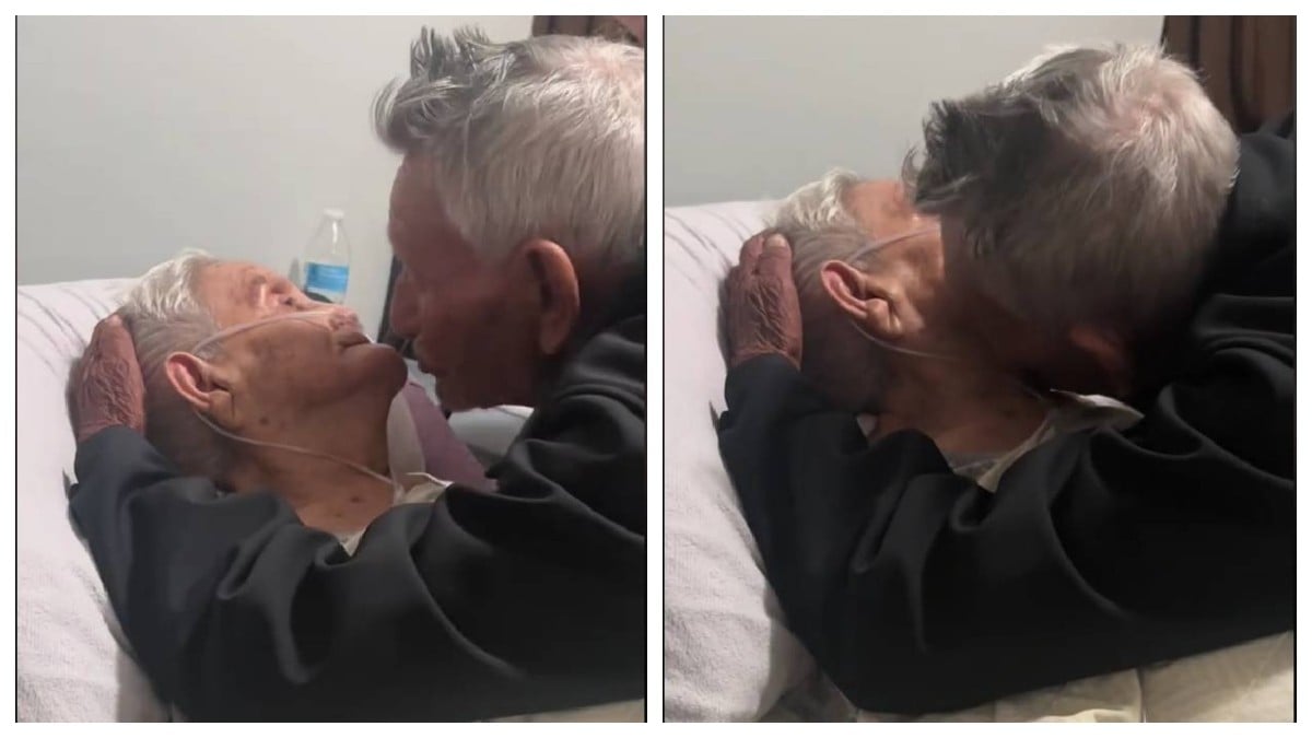 VIDEO “Allá nos vemos”, así despidió abuelito a su esposa antes de morir y le dio un beso