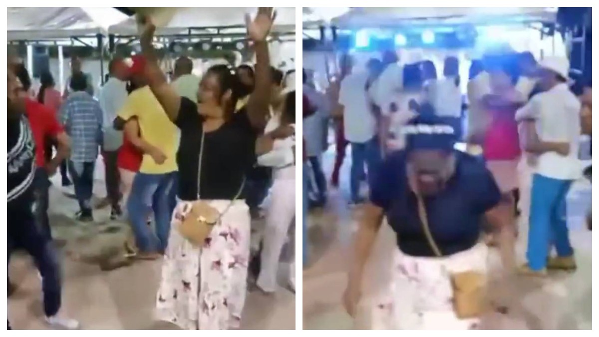 VIDEO Graban a mujer bailando felizmente y de pronto muere de un infarto