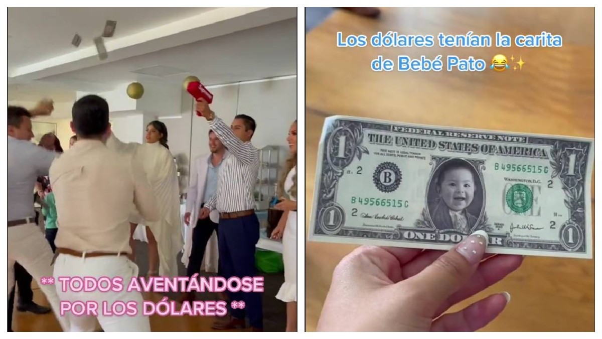 VIDEO Se arma zafarrancho por dólares de bolo en bautizo y se llevan enorme sorpresa